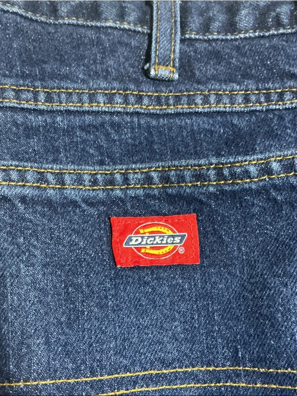 Dickies Mens Red Logo Patch Regular Fit Jeans Sz 44X30